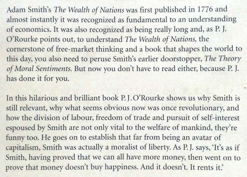 P J O` Rourke on The Wealth of Nations