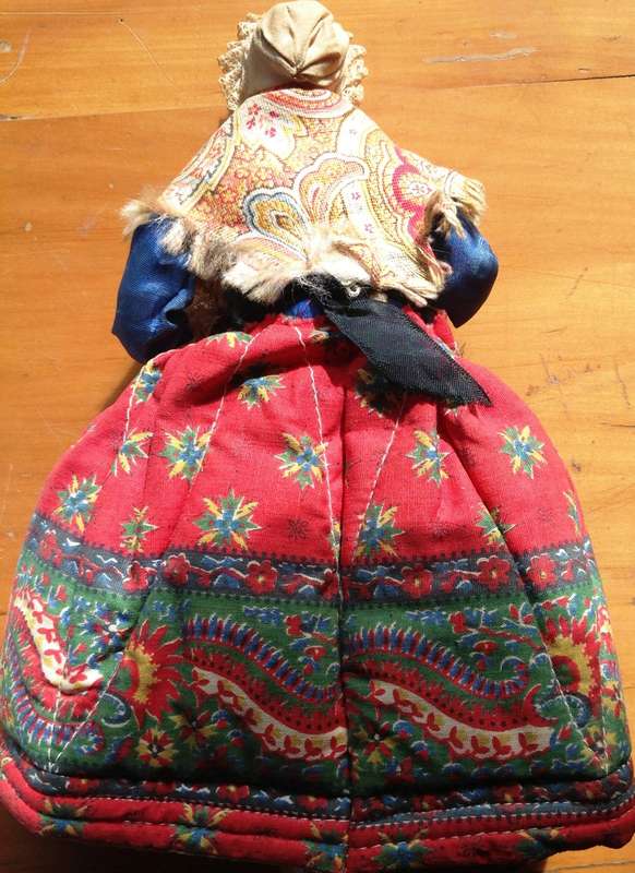 Original vintage terracotta doll made in France by Huguette Devillaine, Santonnier - signed