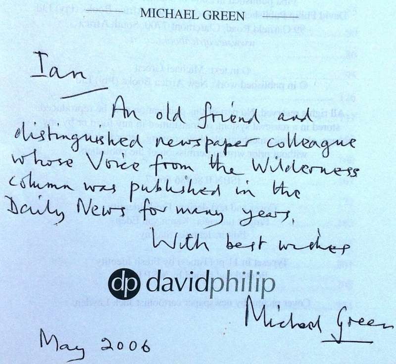 Around and About - Memoirs of a South African Newspaperman - Michael Green - book signed by Author