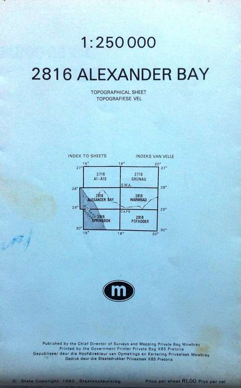 MAP - ALEXANDER BAY - Ref 2816 - Topographical edition 1980  1 : 250,000