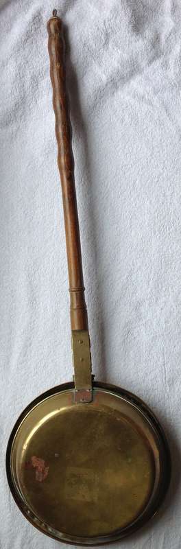 Vintage brass and copper bed warming pan