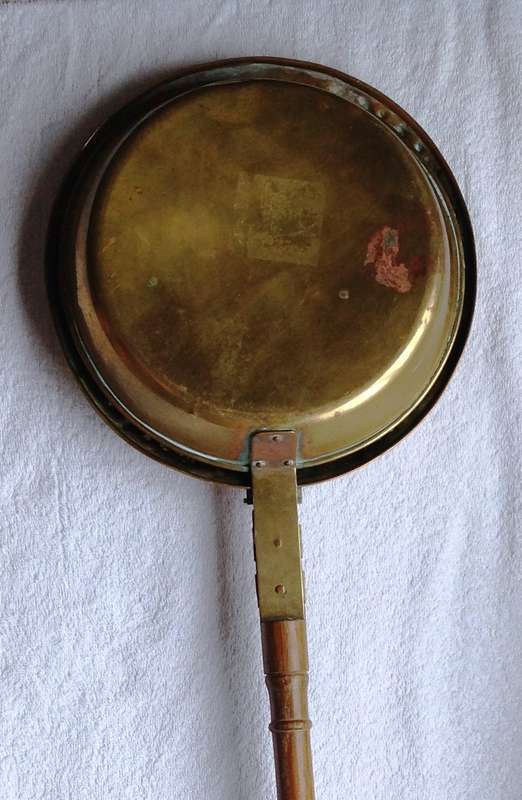 Vintage brass and copper bed warming pan