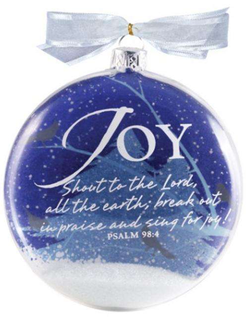 Glass blown Christmas decoration swirl ornaments- Joy