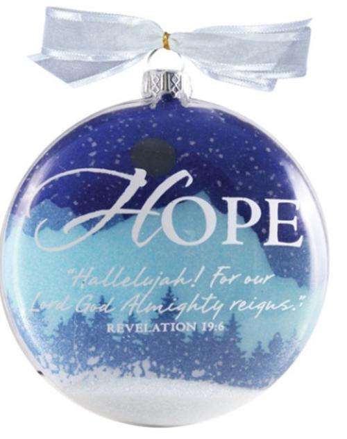 Glass blown Christmas decoration swirl ornaments- Hope