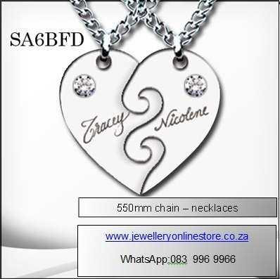 Valentine gifts - Personalized double heart his and hers with diamantè inserts