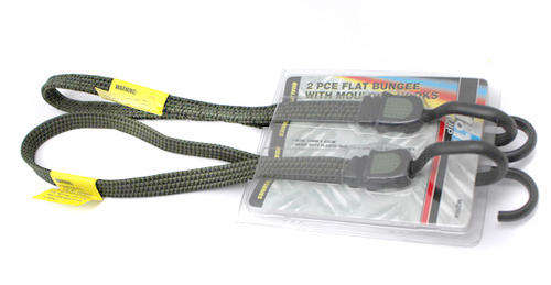 2  Piece flat bungee with moulded hooks