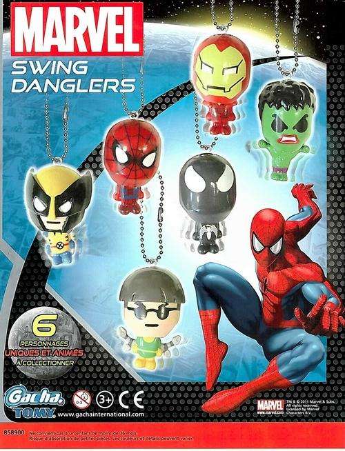 6 x Marvel Superhero Cute Swing Danglers