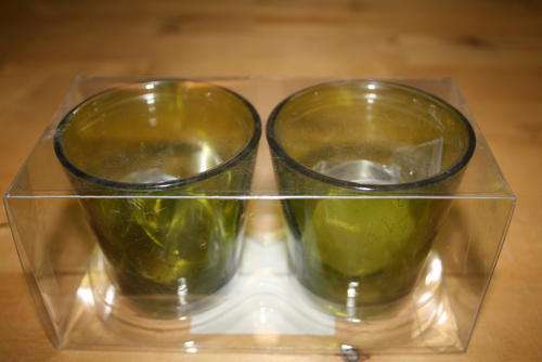 2 x Summer Brights Glass Votive Candles - Green