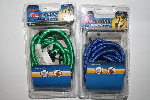 60cm Round Bungee Cords with plastic moulded steel hooks x 2