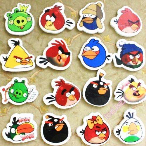 Set of 8 Angry Birds Erasers