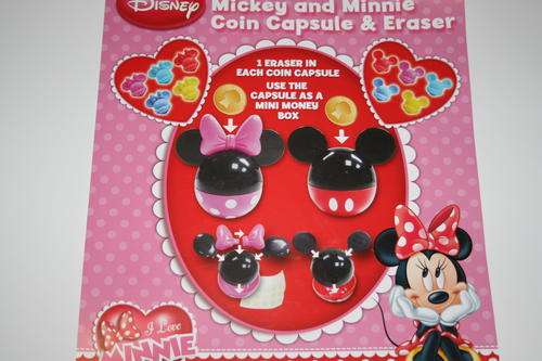 Micky and Minnie Coin Capsules x 4