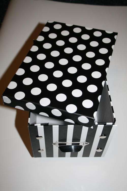 Beautiful Black and White Cardboard Storage box with lid