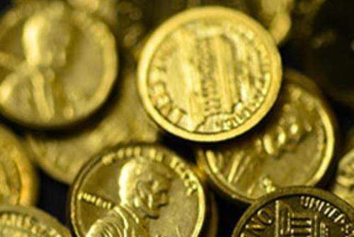 Lincoln Cent Gold Clad Coin-Ore-Nugget x 2