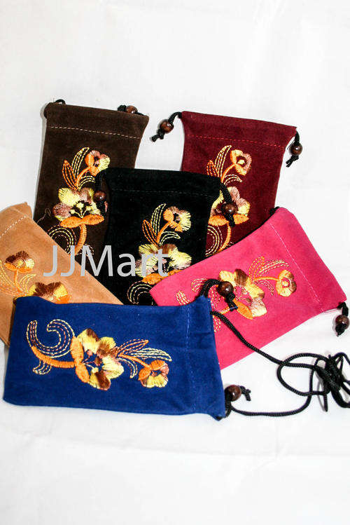 24 x Drawstring Embroided Make Up Bag/Cellphone pouch/Purse
