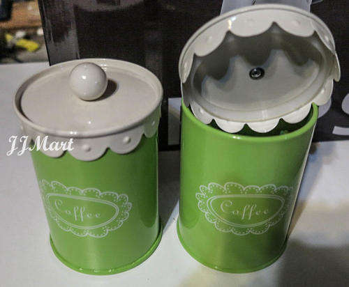 Vintage style metal coffee storage tin (2 available)
