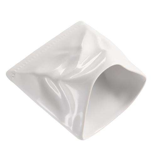 Revol White Porcelain Bowl for Chips - Paper Bag Shape