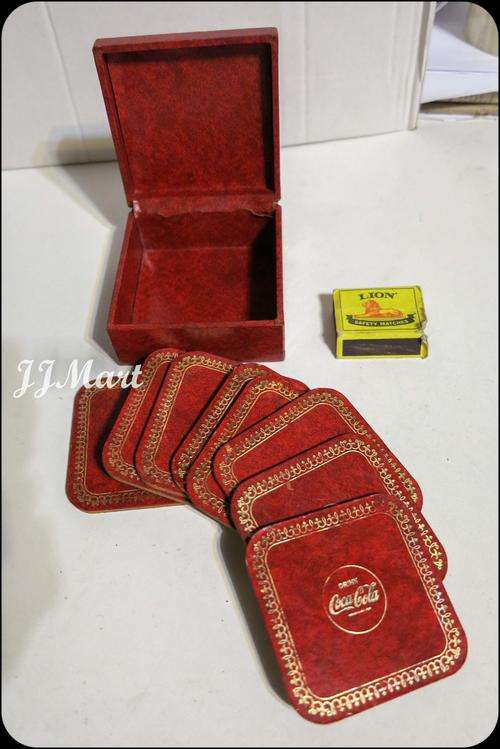 Coca Cola Vintage Coasters In Box Used 8 Coaster Set
