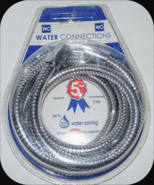 2 Meter Shower Hose Stainless Steel Chrome Shower Head Hose Pipe + regulator