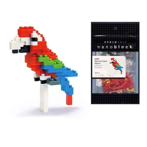 Nanoblock Red and Green Macaw MINI BRICKS PUZZLE