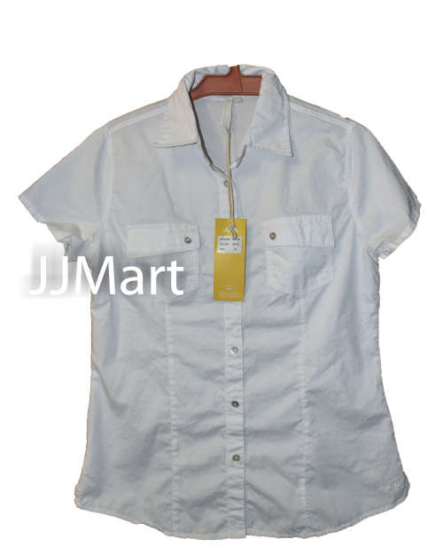Jeep Ladies White Poplin Blouse  - Size Medium
