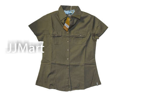 Jeep Ladies Sage Poplin Badge Shirt  - Size Medium