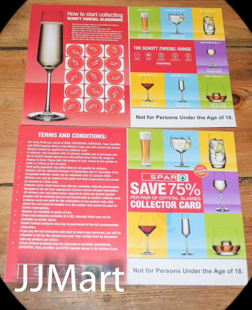 2 x Spar Crystal Glass Cards -Complete