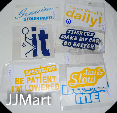 7 x Vinyl Car Stickers