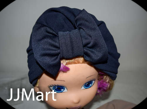 2 x Barbett Cortrelli Knotted Bow Turban in Navy & Beige