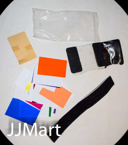12 Color Fliter Flash Speedlite Sheets with Hook & Loop Holder