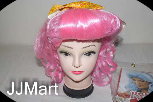 Deluxe Party Wig - Pink with ribbon