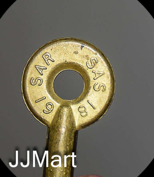 2 x Brass Railroad Key - SA Lock Comp - Vintage All Cast Brass Raised - South African Railways