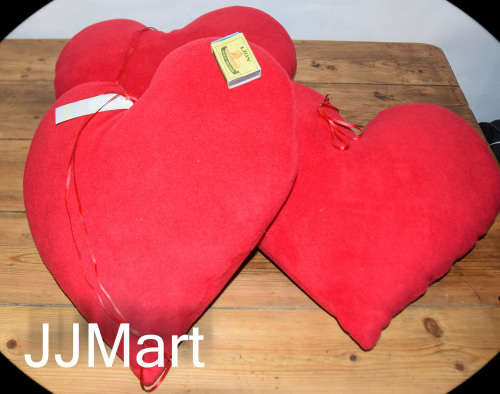Red Plush Heart Cushion - Big (3 Available)