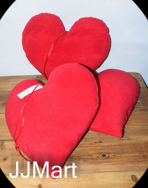 Red Plush Heart Cushion - Big (3 Available)