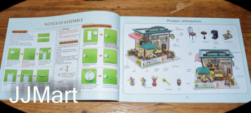 DIY Miniature Model Kit with LED Lights Coffee Time Cottage (Coffee Shop)
