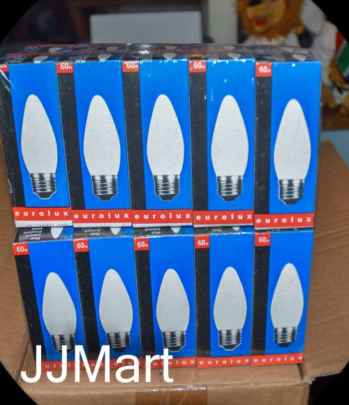 Eurolux e27 matt frosted 60w candle globe x 20