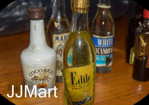 Vintage  Miniature Oil and Alcohol Bottles x 6 - Lot 2