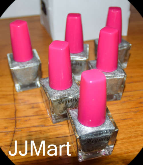 MeyMey Nail Polish Silver Glitter x 6