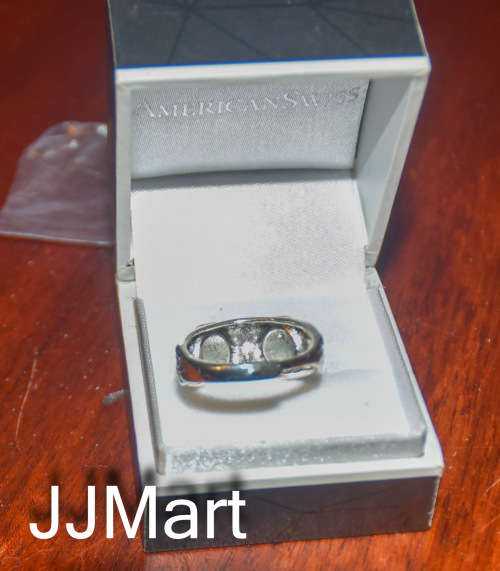 Costume Jewellery :Silver Ring with Bird of Prey Eyes  - Adjustable Size
