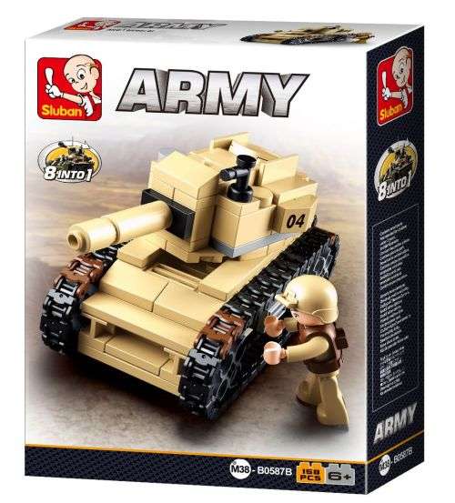 SLUBAN ARMY TANK M38-B0587B - 8 INTO 1 (Box damaged)