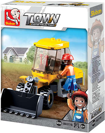 Sluban Small Wheel Loader (91 Pieces) Cover Box Damaged