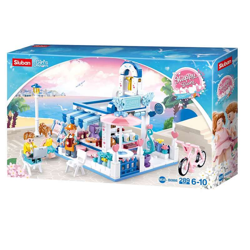 Sluban Building Set: Girl`s Dream Coffee Shop - 289 Pieces (Box damaged)