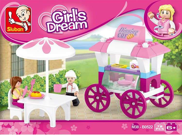 Sluban Girl`s Dream Food Carriage - 78 Pieces