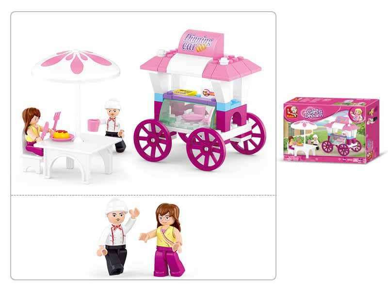Sluban Girl`s Dream Food Carriage - 78 Pieces