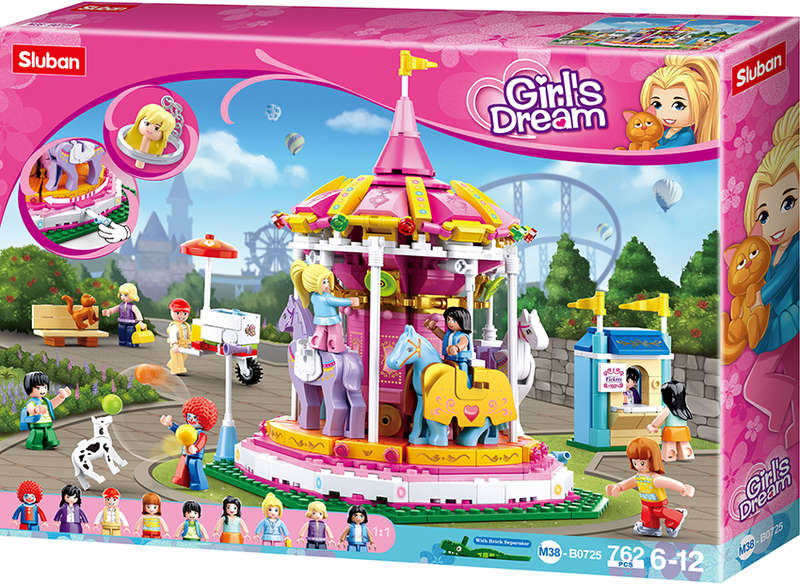 Sluban Girls Dream Merry Go Round   762 Pieces (box damaged)