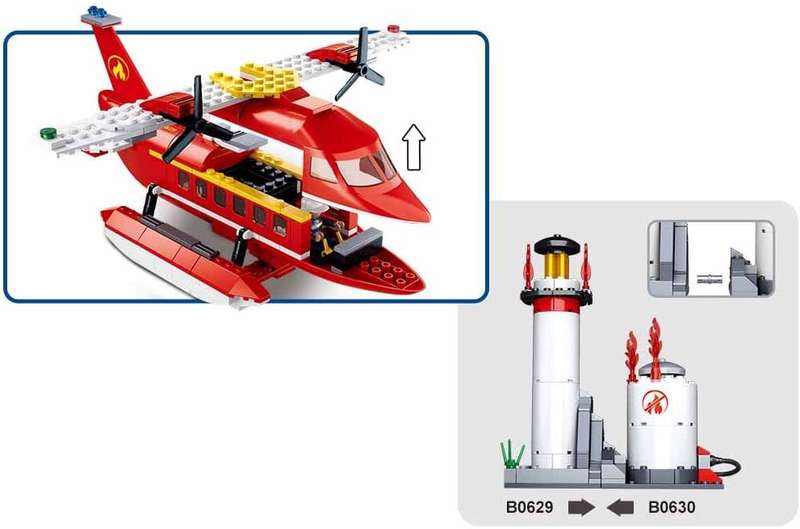 Sluban Fire  Waterplan  Boys Range - 348 pcs (Box damaged)