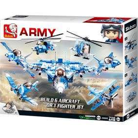 Sluban Army 6 into 1 Fighter Jet - 728 pcs (Unboxed)