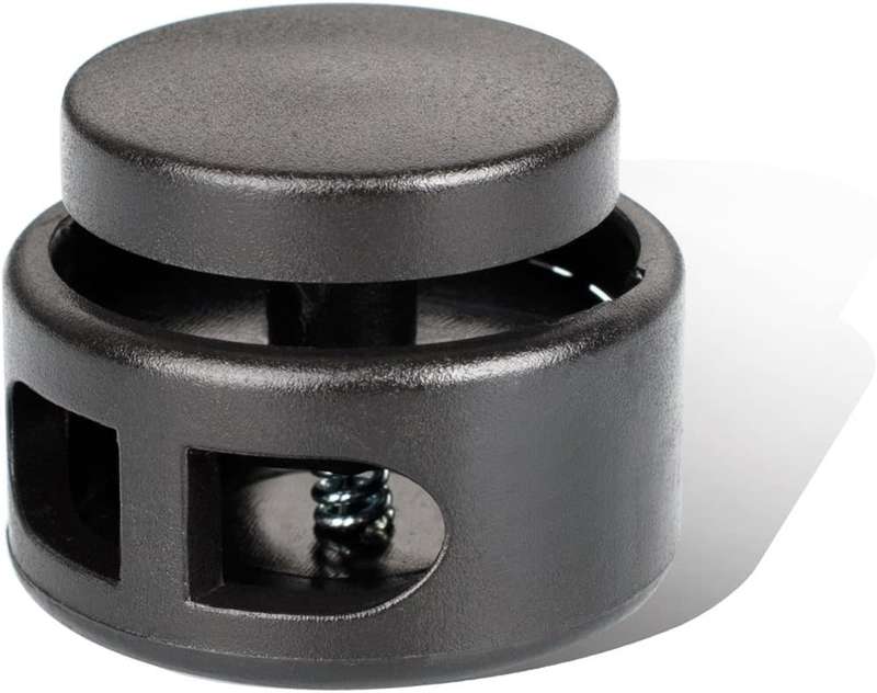 Cord Lock End Spring Cord Stopper Toggle for Paracord, Drawstring (Black, 200 PCS)