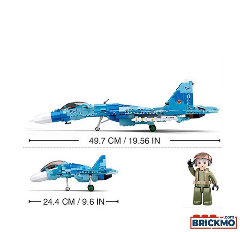 Sluban Sukhoi Su-27 Russian Fighter Jet 2 in 1 - 1040 Pieces