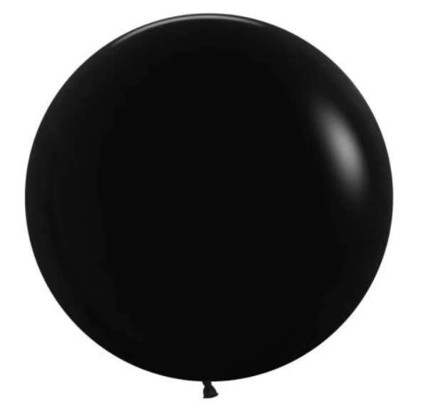 Sempertex 36 Inch Fashion Black Round Balloon - Extra Large & Thick Giant Latex Balloon