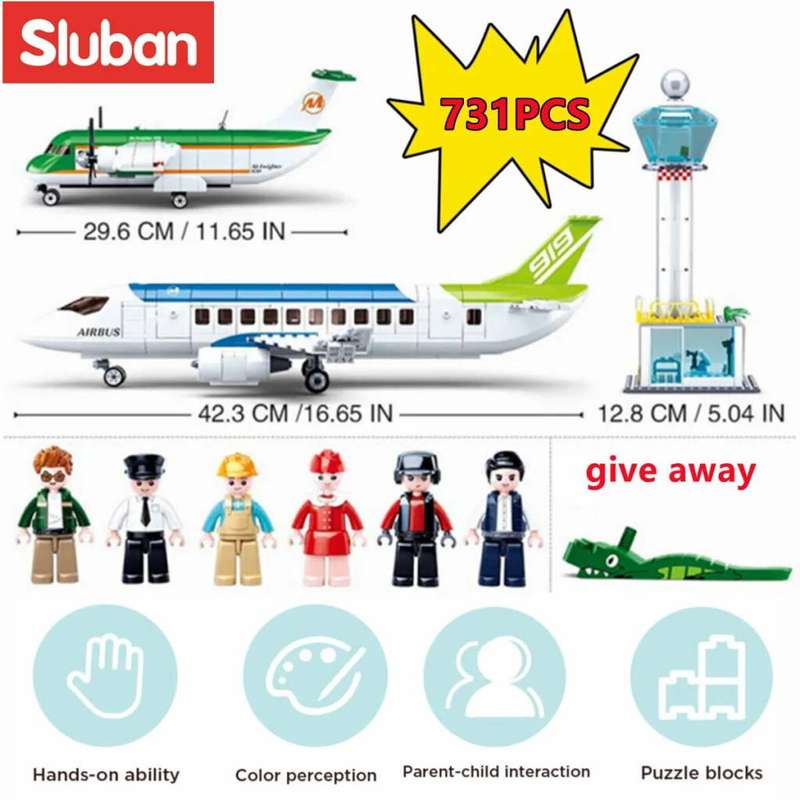 Sluban Building Set: Aviation Airport - 731 Pieces (Unboxed)